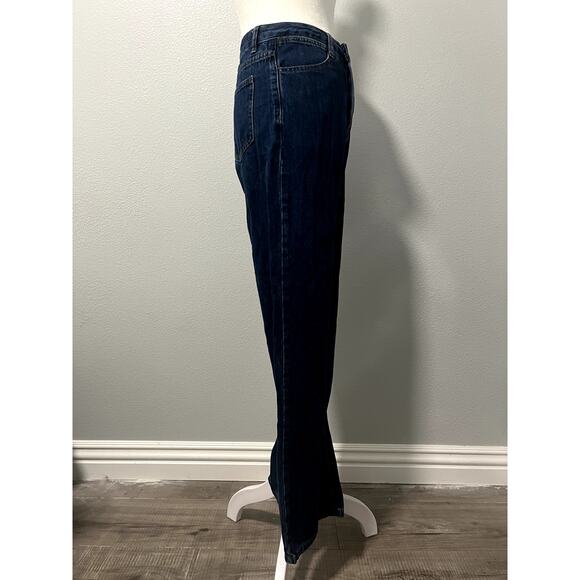 Dark Denim Straight Leg Jeans - Picture 3 of 4